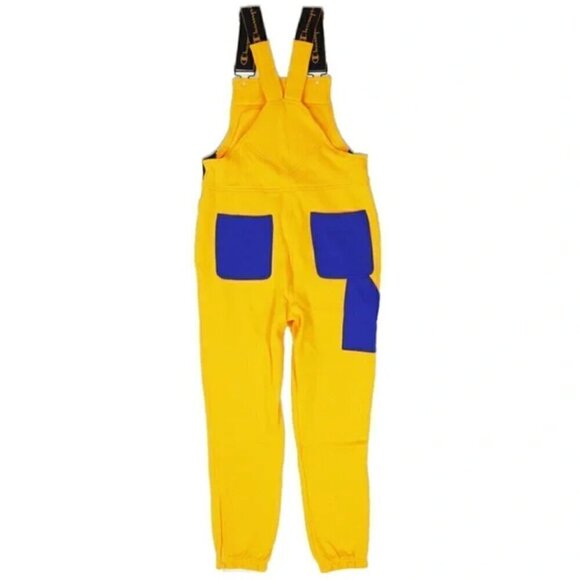 Champion Life™ Super Fleece 3.0 Overalls Size S Unisex Yellow Pockets Sweatpants - Picture 11 of 11